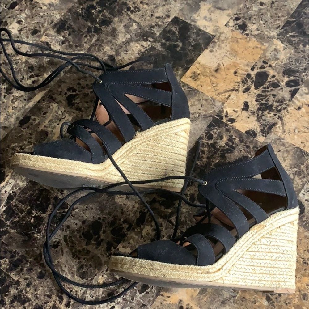 Lace up wedges by H&M